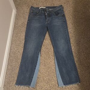 Pilcro And The Letterpress Dark Blue Flare Jeans